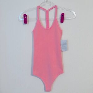 NWT WAYF 98 Pink Knit Racerback Bodysuit